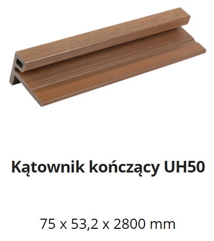 ULTRASHIELD UH50 Kątownik kompozytowy końcowy 75x53,2x2800 Teak