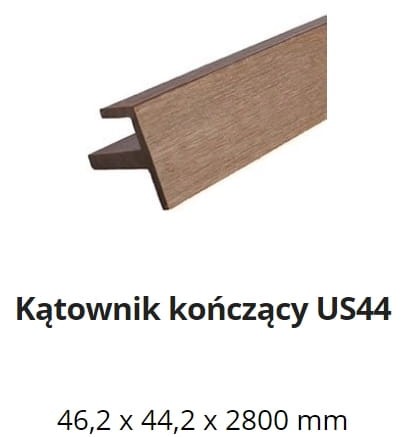 ULTRASHIELD US44 Kątownik kompozytowy końcowy 46,2x44,2x2800 Light Grey